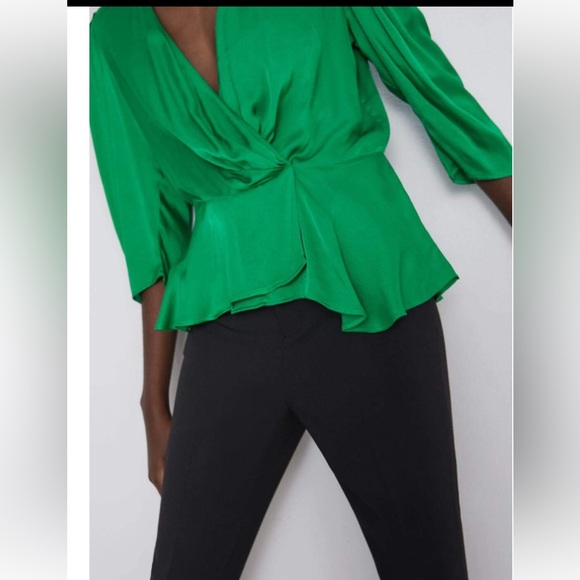 Zara women’s wrap 100% viscose blouse top! Size M - Picture 7 of 15